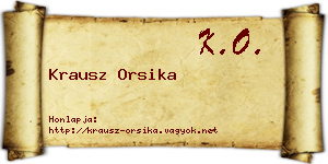 Krausz Orsika névjegykártya