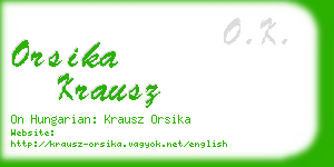 orsika krausz business card